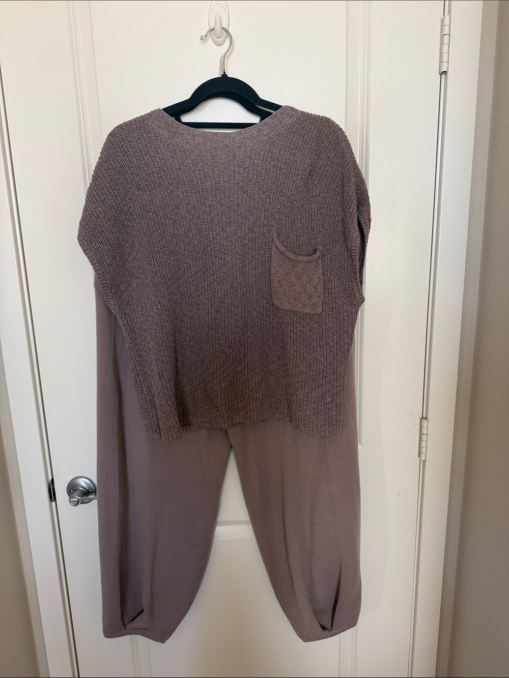 Relaxed Mauve Crewneck Sweater Set with Pocket / fb beach / free people